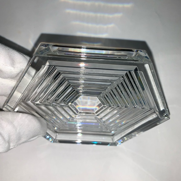 BACCARAT lead crystal 6 point WINE BOTTLE COASTER - Picture 8 of 12